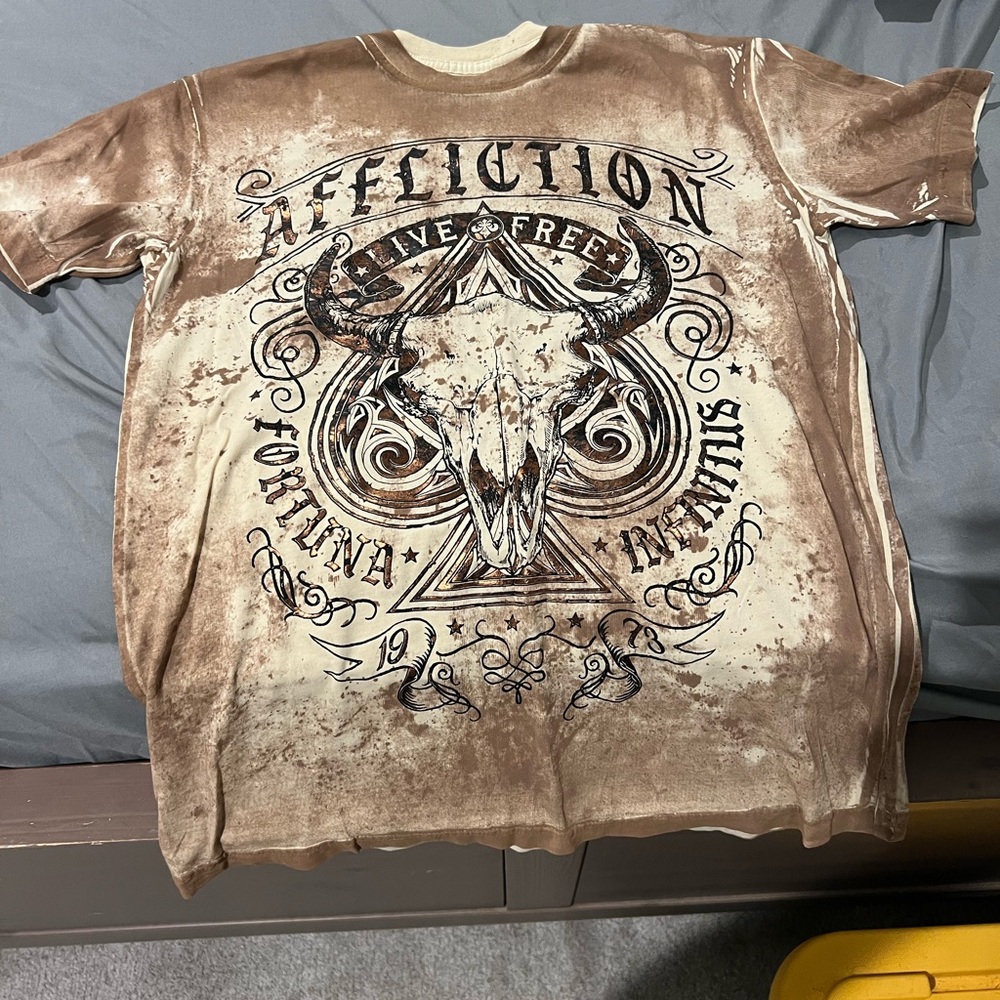 Affliction Men's Tan Graphic Tee